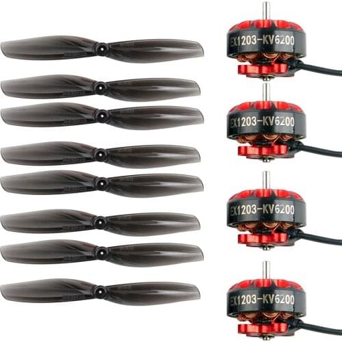 Happymodel EX1203 1203 5500KV 6200KV 2-4S Brushless Motor with 65mm 2-Paddle 1.5mm Propeller for DIY FPV Racing Drone