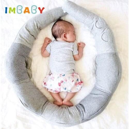 IMBABY 185cm Newborn Baby Bed Bumper Room Decor Children Crocodile Pillow Bumper Infant Crib Fences Babys Cotton New Bed Playpen