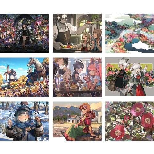 Anime Healing Pictures DIY Digital Painting Character Art Atlas Coloring Decoration Canvas Wall Crafts Gift Family Activities