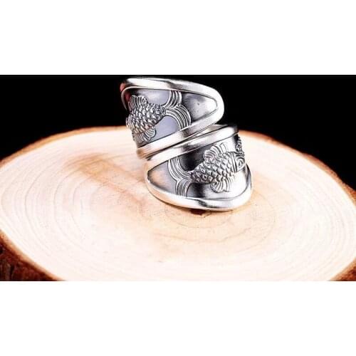 New Ring Popular Mens Opening Adjustment Personality Ring Wide Version Single Index Finger Whitebait Popular Every Year