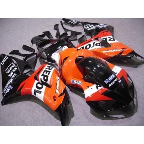 Km Custom Injection molding fairings set for CBR 1000 RR 2006 2007 CBR1000RR 06 07 CBR 1000RR Orange Black REPSOL