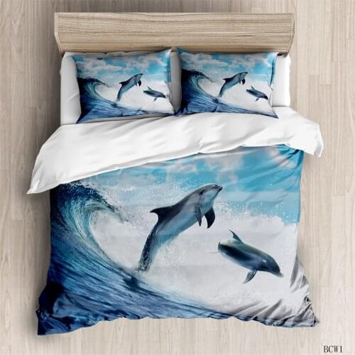 3D Whale Bedding Set Animal Golden Tortoise Bed Cover Set twin queen kids bedding set anime luxury full size sets bed comforter