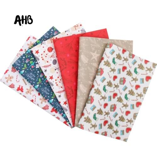 AHB 22*30CM Christmas Santa Faux Artificial Synthetic Leather Sheets DIY Sewing Fabric for Garment Bow-Knot Bags Accessories