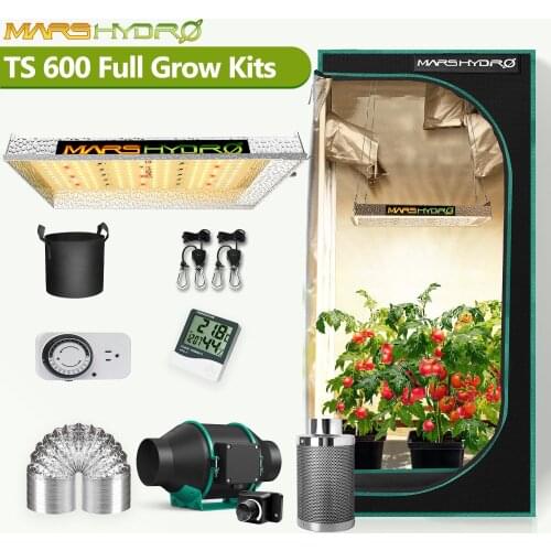 Mars Hydro TS 600W Grow Kits LED Grow Lights Hydroponics Full Spectrum LED Panel Lamp for Indoor Plants from Seed to Harvest