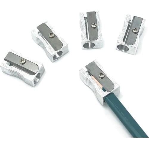 Stainless Steel Pencil Sharpener Stationery Single Hole Metal Pencil Sharpener