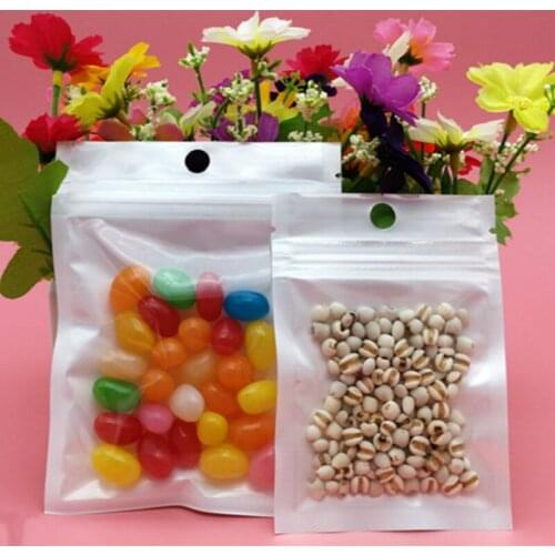 Mobile phone case data line digital accessories jewelry packing bags Ziplock zipper translucent white bag large plastic pouch