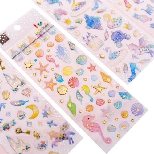 1sheet/pack Dream Castle Unicorn Crystal Drop Sticker scrapbooking sticker simple creative mobile phone decoration sticker