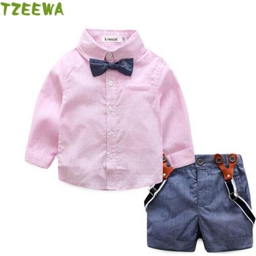 2020 New Baby Boy Clothes Set 2pcs Blouset+Short Pants Newborn Clothes Toddler Clothing Set Gentleman Roupas Infantil Menino