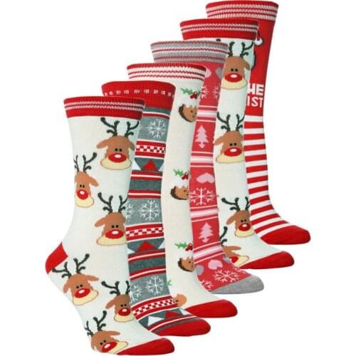 New 2021 Christmas Tree Snow Elk Gift Cotton Happy Men Socks Autumn Winter Christmas woman Socks Funny New Year Santa Claus