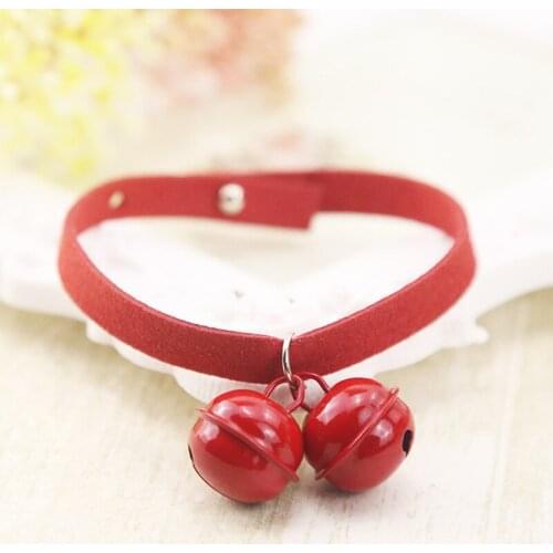 Dog Collars Supplies Fashion Big Cat Bells Solid Color Pets Double Bells