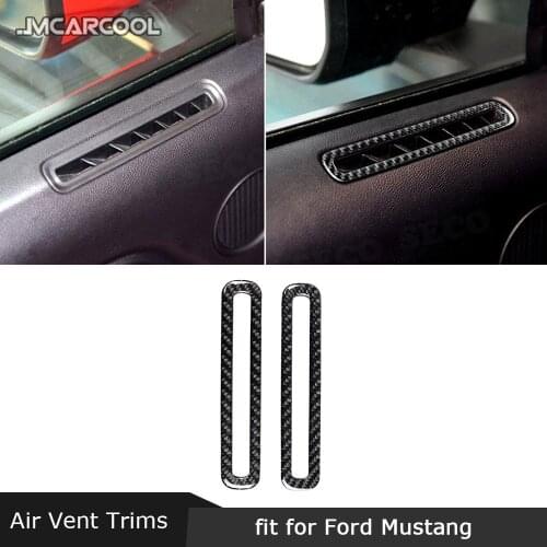 For Ford Mustang 2015 -2019 Car Interior Trims Carbon Fiber Door Air Vent Outlet Cover Frame Stickers 2PCS/Set