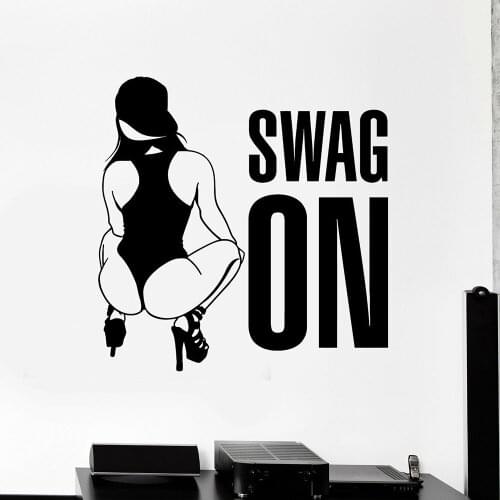 Sexy Girl Vinyl Wall Decal Swag On Hot Sexy Woman Window Stickers Mural Home Bedroom Art Mural Wallpaper M263