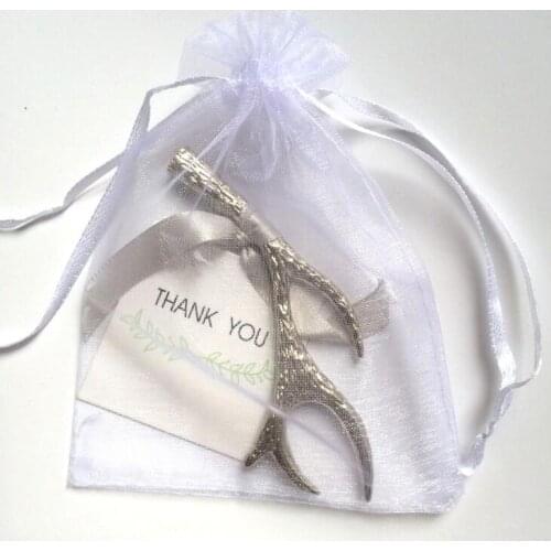 Silver Antler Bottle Openers Wine Beer Openers in Opp Bags Event Party Favors Wedding Gift LX1553