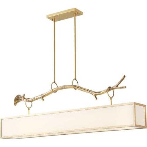 Modern new Chinese style chandelier creative exhibition hall study Chinese style simple copper chandelier