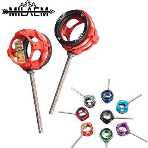 Archery Compound Bow Sight 2X/4X/6X/8X Lens Aiming Needles Pin Optical Fiber Sight Bow and Arrow Hunting Shooting Accessories