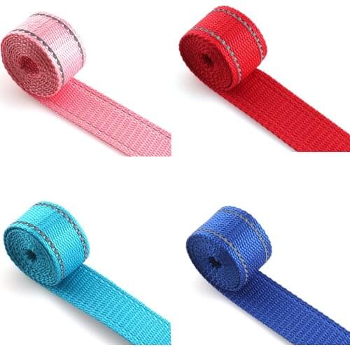 25mm Reflective Webbing Tape Wholesale pet dog collar leash harness horse tack craft bag purse strap ribbon by the yard