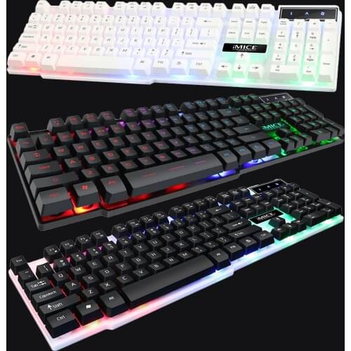 Vococal AK600 104 Keys USB Wired RGB Backlight Gaming Keyboard Keypad Key Board for LOL DOTA Gamer Computer PC Desktop Laptop
