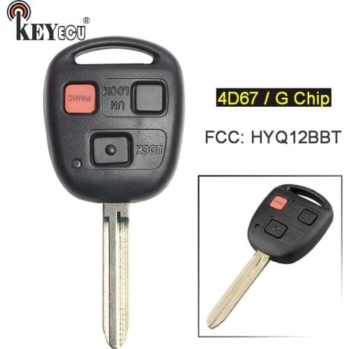 KEYECU 314MHz 4D67 / G Chip HYQ12BBT Replacement 3 Button Remote Car Key Fob TOY43 Blade for Toyota Land Cruiser FJ Cruiser