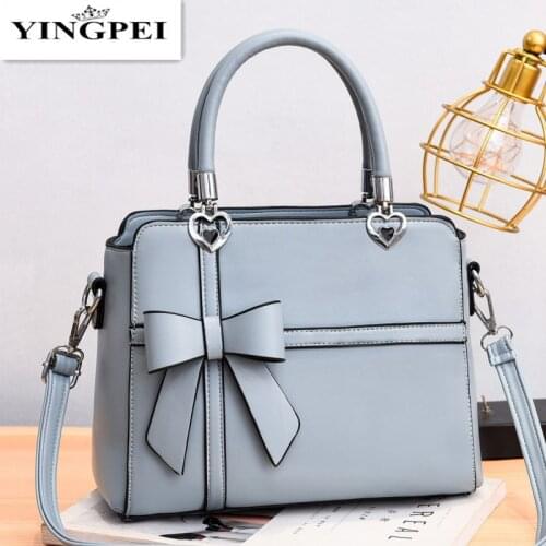PU Leather Bow Women Handbags Totes Bag Fashion Top-handle Crossbody Shoulder Bags Handle Tassel Messenger Bag High Quality