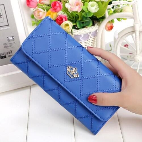 Ladies imperial crown female long type hand wallet women fashionable cheap clutch money coin purse for girls