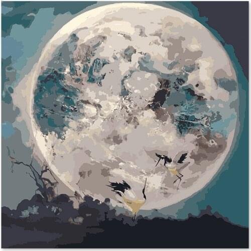 Painting by numbers art paint by number Crystal ball Digital Painting Transparent ball Glowing ball Moon painting by numbers