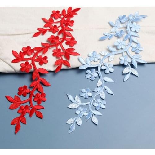 1Pc Vine Applique Embroidered Iron on Flower Leaf Patches For Clothes Fashion Sticker Diy Decoration Craft Repair High Quality