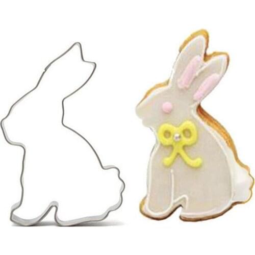 1PC/Lot Stainless Steel Rabbit Cookie Cutter Kitchen Baking Tools Cute Rabbit Biscuit Cookie Modelling Cutter Free Shipping