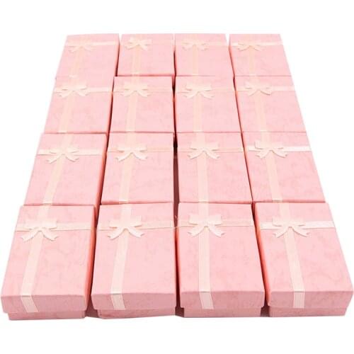 16pcs Paper Jewelry Gifts Boxes For Jewelry Display-Rings, Small Watches, Necklaces, Earrings, Bracelet Gift Packaging Box (Pink