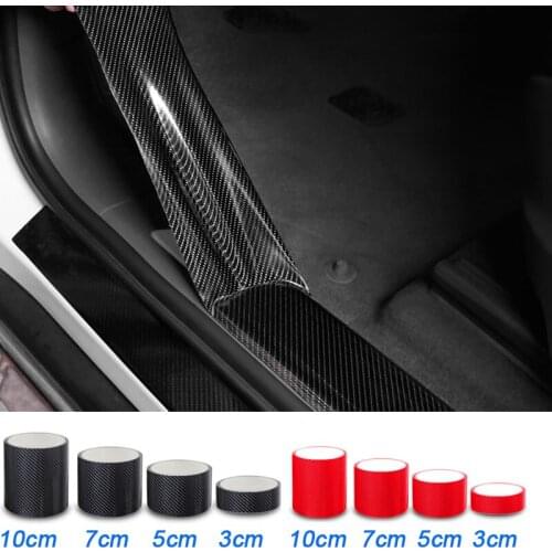 3/5/10M Car Anti-Collision Sticker Door Sill Protector Trunk Mirror Bumper 5D Carbon Fiber Wrap Film Gloss Auto Accessories