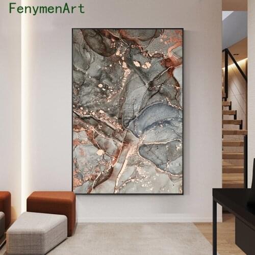 Abstract Golden Marbling Canvas Painting Nordic Wall Art Luxurious Picture Minimalist Posters Prints Home Living Room Decor