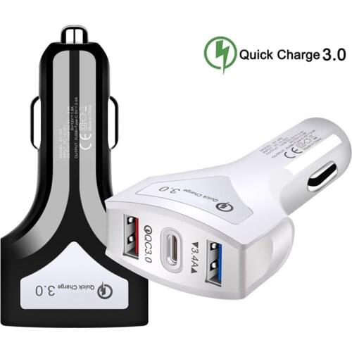QC3.0 Fast Car Charger Phone Accessories for iPhone Andriod Universal Mobile Phone Tablet Smart Devices 3.4A 2Ports Car Charger