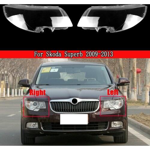 Car Headlight Lens Lampshade Glass Lampcover Caps For Skoda Superb 2009 2010 2011 2012 2013 Headlamp Lens Auto Shell Cover
