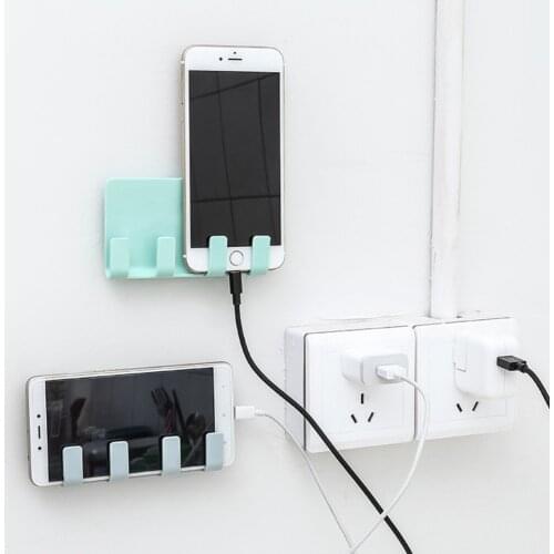 Besegad Wall Mount Phone Holder Socket Charging Dock Stand Support for iPhone Samsung Huawei Xiaomi Bathroom Hanger Bracket