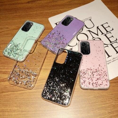 Glitter Bling Clear Case For Xiaomi Poco F3 X3 NFC M3 Redmi Note 10 9 8 Pro 9S 8T 9T Mi 10T Lite 11 Ultra Soft Silicone Cover