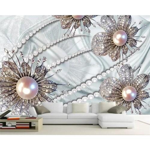Beibehang Custom large mural wallpaper diamonds flowers three - dimensional background wall paper living room papel de parede