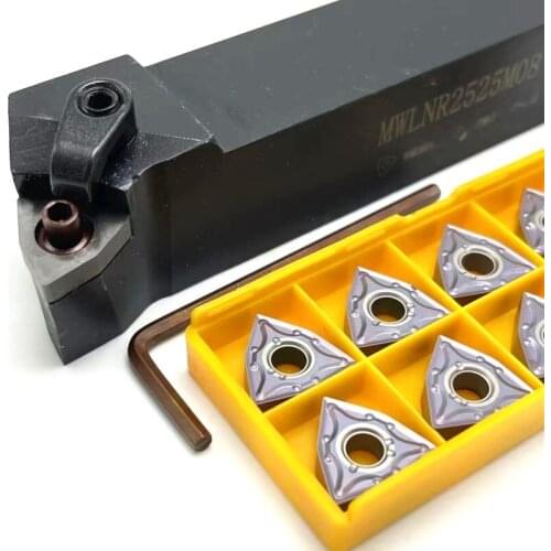 Tool holder MWLNR1616H08 MWLNR2020K08 MWLNR2525M08 external lathe tools holder +10PCS WNMG0804 hard alloy blade lathe tool