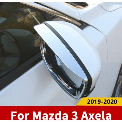 For Mazda 3 Axela 2019 2020 ABS Car Rearview Mirror Rain Shade Rainproof Blades Cover Trim Accessories