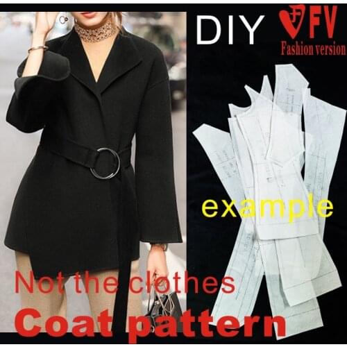 Cutting drawing double-sided cashmere trumpet sleeve coat pattern garment structure pattern BFY-235
