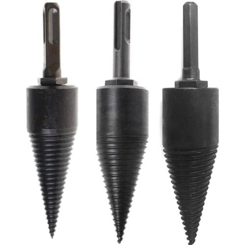 Firewood Machine Drill Wood Cone Reamer Punch Driver Drill Bit Split Drilling Tools 130x32mm 62KD