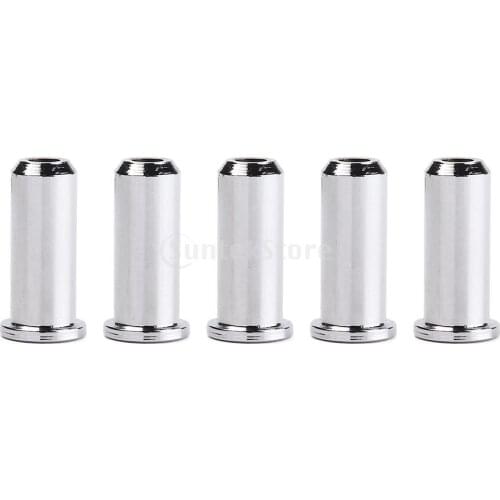 Chrome Guitar String Mounting Ferrules/Bushing For Bass Guitar Through Body
