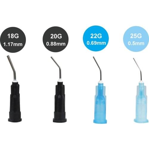 100pcs Reusable Dental Irrigation Needle Endo Tip 18G 20G 22G 25G Elbow Root Canal Cleaning Syringe Teeth Irrigation Needle