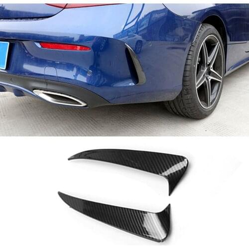 2 PCS Carbon Fiber Rear Lip Splitters Decoration Air Vent Trim for Mercedes Benz C Class W205 C205 C200 C43 C63 AMG 2 Door 15-19