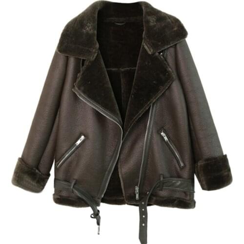 Thick Warm Velvet Jackets Women Faux Fur Coats European and American Style Autumn Winter Automotive Fur Overcoat Woman A183