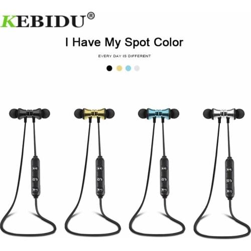 Kebidu Bluetooth 4.2 Earphone Waterproof Sports Headset Build-in Mic Earbuds Magnetic attraction with Charging Cable for iPhone
