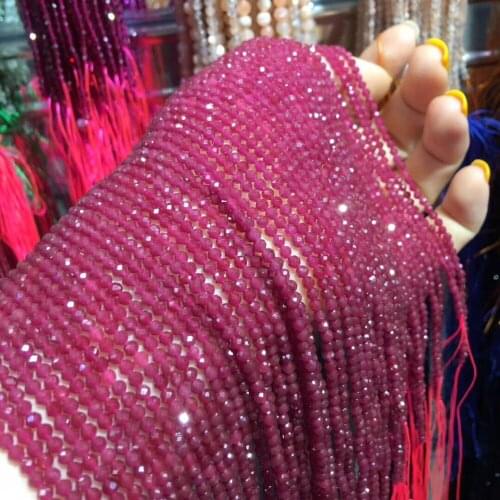 LE SKY Small Beads Natural Stone Beads Natural Garnet 2 3mm Section Loose Beads for Jewelry Making Necklace DIY Bracelet