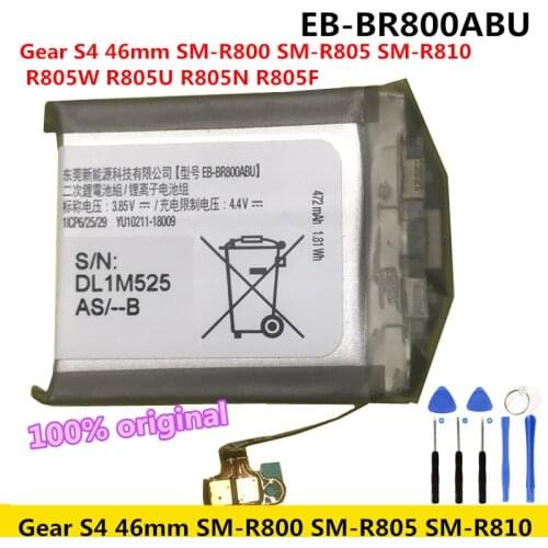 New Original Battery 472mAh EB-BR800ABU For Samsung Gear S4 SM-R800 SM-R805 SM-R810 R805W R805U R805N R805F 46mm Smart-Watch