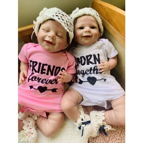 NPK likfelike Origianl novo rosto super doce bebe boneca renascer bebê gêmeos muito macio toque flexível collectibles 100% feito