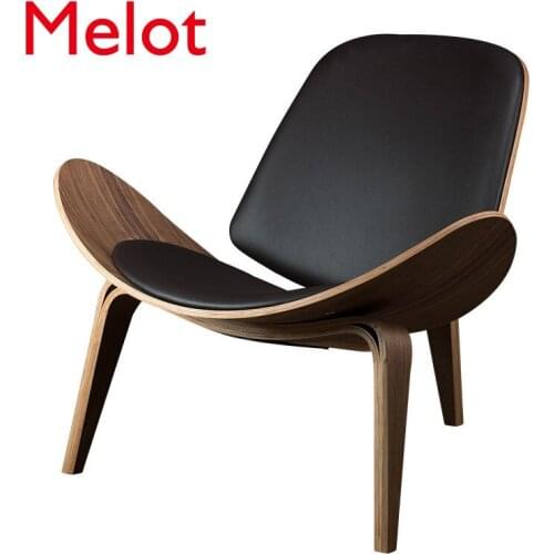 Single-Seat Sofa Chair Genuine Leather Simple Balcony Bedroom Leisure Chair Negotiation Lazy Cafe Designer Chair