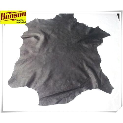 Finish black Genuine real sheepskin leather material sale by whole piece