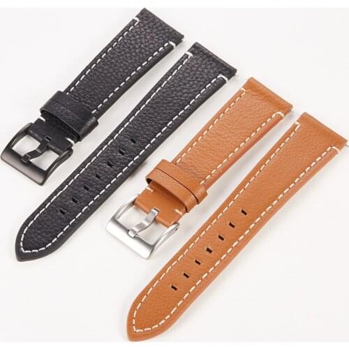 Calfskin Leather Watchband Quick Release Watch Band Wrist Strap 18mm 19mm 20mm 21mm 22mm Smart Watch Strap Watches Accessories